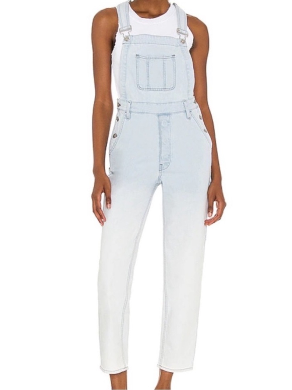 Hudson Jeans Light Wash Denim Overalls Jumpsuit - Pale Blue